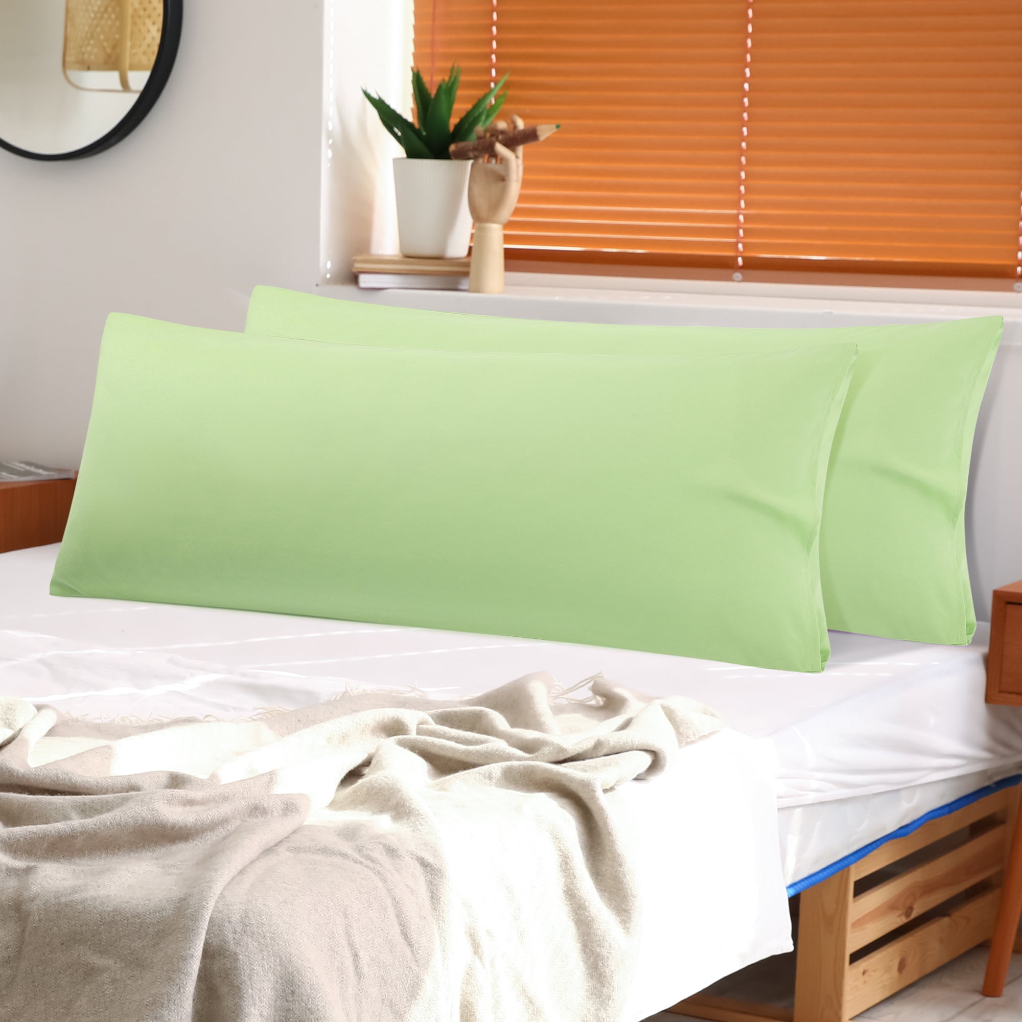 PiccoCasa 2Pcs Body Pillowcases Microfiber Envelope Long Pillow Covers