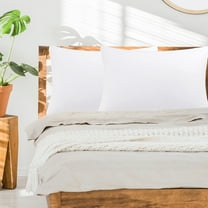 PiccoCasa 2Pcs Brushed Microfiber Zippered Pillowcases White King