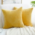 thumbnail image 1 of PiccoCasa 2Pcs Corduroy Cushion Covers Decorative Soft Throw Pillow Covers Yellow 18"x18", 1 of 7