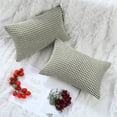 thumbnail image 1 of PiccoCasa 2Pcs Corn Striped Corduroy Throw Pillow Covers Cushion Cover for Sofa, Light Gray 12" x 18", 1 of 6