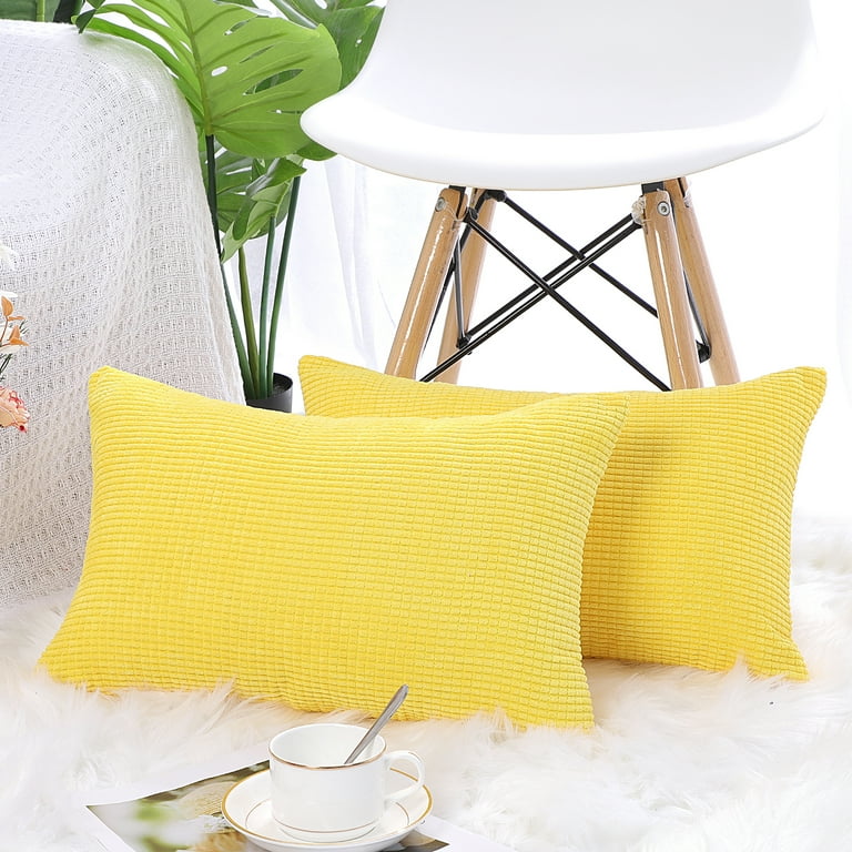 Pale yellow pillow covers sales
