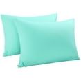 thumbnail image 1 of PiccoCasa 2Pcs Cotton Pillowcases Zippered Standard Pillow Covers, 20"x26", Cyan, 1 of 7