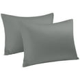 thumbnail image 1 of PiccoCasa 2Pcs Cotton Pillowcases Zippered Standard Pillow Covers, 20"x26", Dark Gray, 1 of 6