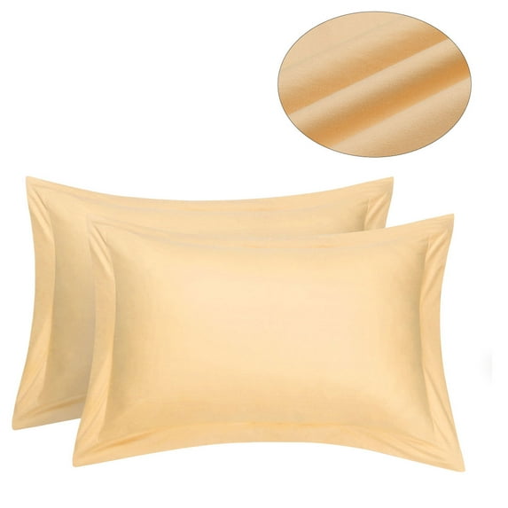 PiccoCasa 2Pcs Cotton Pillowcases for Bedding, Jumbo Apricot