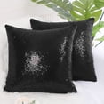 thumbnail image 1 of PiccoCasa 2Pcs Decorative Sequin Throw Pillow Covers for Party, 16x16 inch, Black, 1 of 7