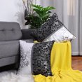 thumbnail image 1 of PiccoCasa 2Pcs Floral Print Throw Pillowcases, 18"x18" Black and Silver 2, 1 of 6