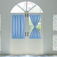 thumbnail image 1 of PiccoCasa 2Pcs French Door Curtain Thermal Insulated Blackout Window Curtain, Sky Blue W25 x L40 Inch, 1 of 8