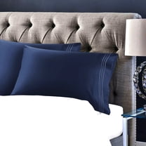 REGALWOVEN 2Pcs Long-Staple Cotton Pillowcases Embroidered Pillow Covers, Queen Royal