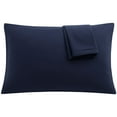 thumbnail image 1 of PiccoCasa 2Pcs Microfiber Travel Pillowcases with Zipper Closure, Navy, 14"x20", 1 of 7