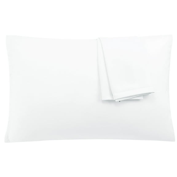 PiccoCasa 2Pcs Microfiber Travel Pillowcases with Zipper Closure, White, 14"x20"