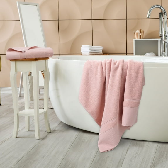 PiccoCasa 2 Pack Misty Rose Bath Towel Set 27"x54", 100% Cotton Towels Absorbent