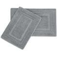 thumbnail image 1 of PiccoCasa 2Pcs Non-slip Bath Rug Set for Bathroom and Kitchen, 24"x 16"& 31" x 20", Gray, 1 of 7