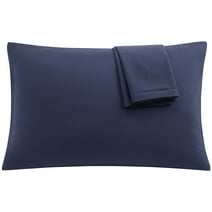 PiccoCasa 2Pcs Pillowcases 1800 Microfiber Pillowcases with Zipper, King(20"x36"), Navy