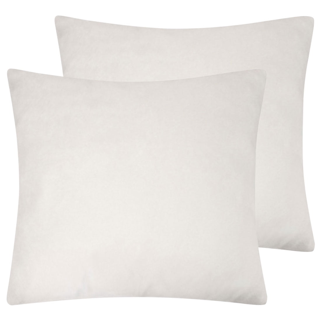 PiccoCasa 2 federe per cuscino in morbido velluto, 45,7 x 45,7 cm, colore bianco