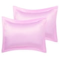 thumbnail image 1 of PiccoCasa 2Pcs Satin Pillowcases, Breathable Oxford Pillow Shams, Standard(20"x26"), Pink, 1 of 7