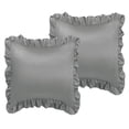 thumbnail image 1 of PiccoCasa 2Pcs Satin Pillowcases Ruffled Pillow Shams, Standard/Queen Deep Grey, 1 of 7
