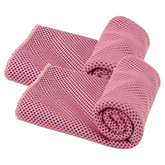 PiccoCasa 2Pcs Soft Microfiber MV Sport Cool Touch Towel for Gym Sport 11"x30" Red
