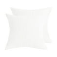 thumbnail image 1 of PiccoCasa 2Pcs Square Decorative Throw Pillowcases Cushion Covers, 18" x 18" White, 1 of 7