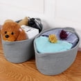thumbnail image 1 of PiccoCasa 2Pcs Storage Basket Bin Woven Organizer with Handles Gray, 1 of 8