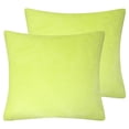 thumbnail image 1 of PiccoCasa 2Pcs Viscose Velvet Soft Decorative Throw Pillowcases 24"x24", Chartreuse, 1 of 7