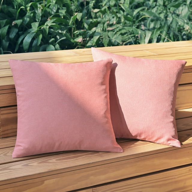 PiccoCasa 2Pcs Waterproof Decorative Throw Pillow Covers, Pink, 18" x