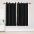thumbnail image 1 of PiccoCasa 2pcs Blockout Thermal Insulated Grommet Window Curtain Panel Valance Darkening Drapes Black 52" x 63", 1 of 8