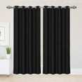 thumbnail image 1 of PiccoCasa 2pcs Blockout Thermal Insulated Grommet Window Curtain Panel Valance Darkening Drapes Black 52" x 84", 1 of 8