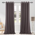 thumbnail image 1 of PiccoCasa 2pcs Blockout Thermal Insulated Grommet Window Curtain Panel Valance Darkening Drapes Brown 52" x 95", 1 of 8