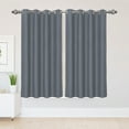 thumbnail image 1 of PiccoCasa 2pcs Blockout Thermal Insulated Grommet Window Curtain Panel Valance Darkening Drapes Gray 52" x 63", 1 of 8