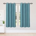 thumbnail image 1 of PiccoCasa 2pcs Blockout Thermal Insulated Grommet Window Curtain Panel Valance Darkening Drapes Lake Blue 42" x 63", 1 of 8