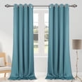 thumbnail image 1 of PiccoCasa 2pcs Blockout Thermal Insulated Grommet Window Curtain Panel Valance Darkening Drapes Lake Blue 52" x 95", 1 of 8