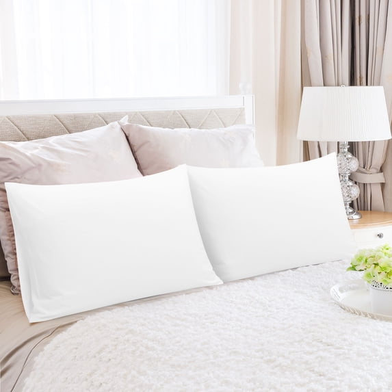 PiccoCasa Microfiber Pillowcases Set of 2 Pillowcases Queen White 20"x30"
