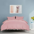 thumbnail image 1 of PiccoCasa 3 Piece Bow Tie Duvet Cover Bedding Set with 2 Pillowcases Queen Pink, 1 of 6