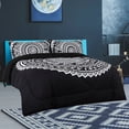 thumbnail image 1 of PiccoCasa 3 Piece Polyester Comforter Set Bohemian Quilt Set, Queen Black, 1 of 7