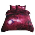thumbnail image 1 of PiccoCasa 3-Piece Polyester Galaxy Sky Pattern Duvet Cover Set, Queen, Red, 1 of 7