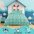 thumbnail image 1 of PiccoCasa 3 Piece Polyester Kids Duvet Cover Set Cartoon Pattern Full Green, 1 of 6