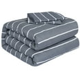 thumbnail image 1 of PiccoCasa 3-Piece Stripe Down Alternative Comforter Set King Polyester Blue, 1 of 9