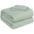 thumbnail image 1 of PiccoCasa 3-Piece Stripe Down Alternative Comforter Set King Polyester Green, 1 of 6