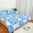 thumbnail image 1 of PiccoCasa 3 Pieces Bed in a Bag Comforter Set with 2 Pillowcases, Blue Queen, 1 of 6