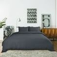 thumbnail image 1 of PiccoCasa 3 Pieces Pompom Tassels Duvet Cover Bedding Set Polyester Duvet Cover with 2 Pillowcases, Queen Dark Gray, 1 of 8
