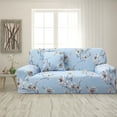thumbnail image 1 of PiccoCasa 3 Seater Sofa Slipcover Spandex Floral Print Couch Cover, Large Sky Blue, 1 of 8
