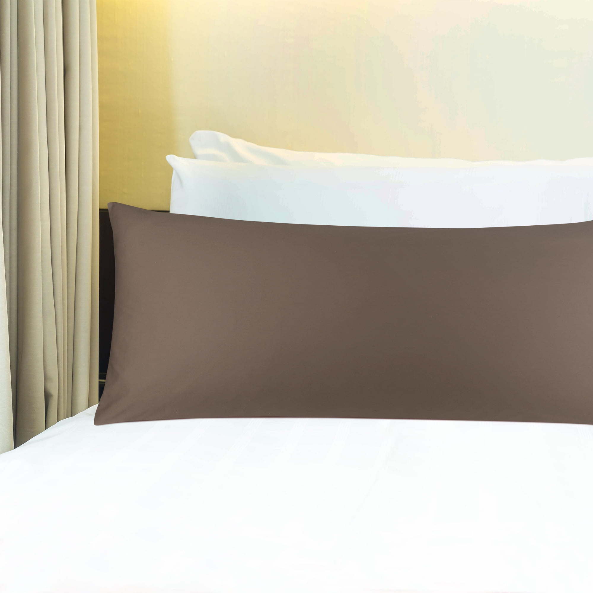 PiccoCasa 300TC Egyptian Cotton Body Pillowcase Coffee Body(20"x60