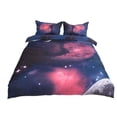 thumbnail image 1 of PiccoCasa 3D Galaxy Printed Duvet Cover Bedding Set of 3, Queen Fuchsia, 1 of 7