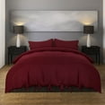 thumbnail image 1 of PiccoCasa 3Pcs Brushed Microfiber Duvet Cover Set Bedding Set with Bowtie, Burgundy Queen, 1 of 6