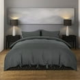 thumbnail image 1 of PiccoCasa 3Pcs Brushed Microfiber Duvet Cover Set Bedding Set with Bowtie, Dark Gray King, 1 of 6