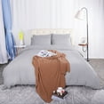 thumbnail image 1 of PiccoCasa 3Pcs Duvet Quilt Cover Set with Pompoms for Queen Bed, Gray, 1 of 6