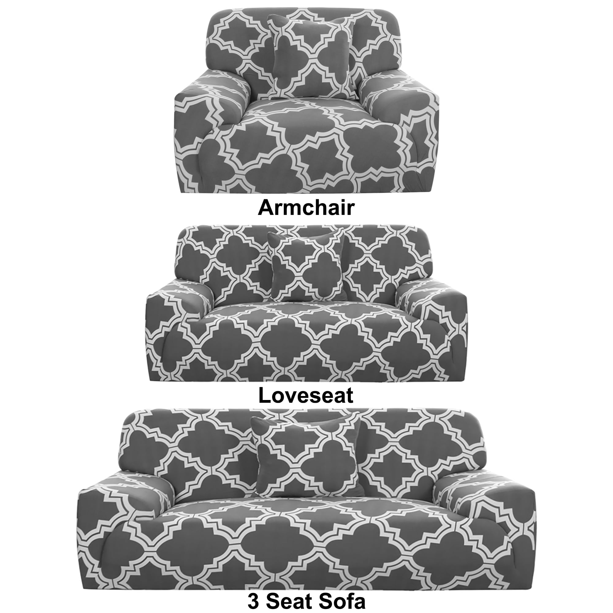 PiccoCasa 3Pcs Sofa Slipcover Floral Printed Couch Cover for 3/2/1