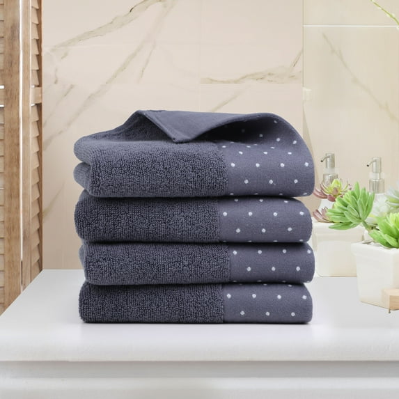 REGALWOVEN Hand Towel Set 14" x 30", Soft 100% Combed Cotton 600 GSM Luxury Towels Slate Grey 4