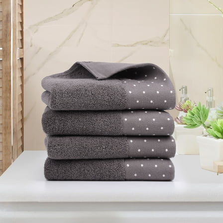 PiccoCasa 4 Pack Cotton Soft Hand Towel Set 14" x 30"for Bathroom Taupe Gray