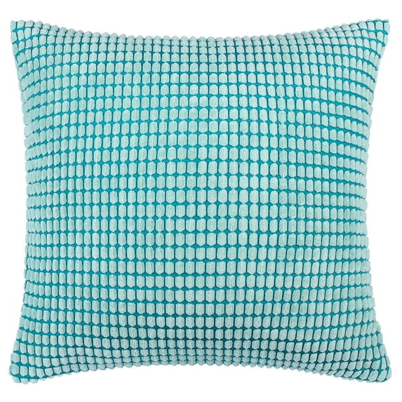 PiccoCasa 4 Pack Decorative Pillowcases Plaid Corduroy Cushion Covers, 20"x20", Cyan